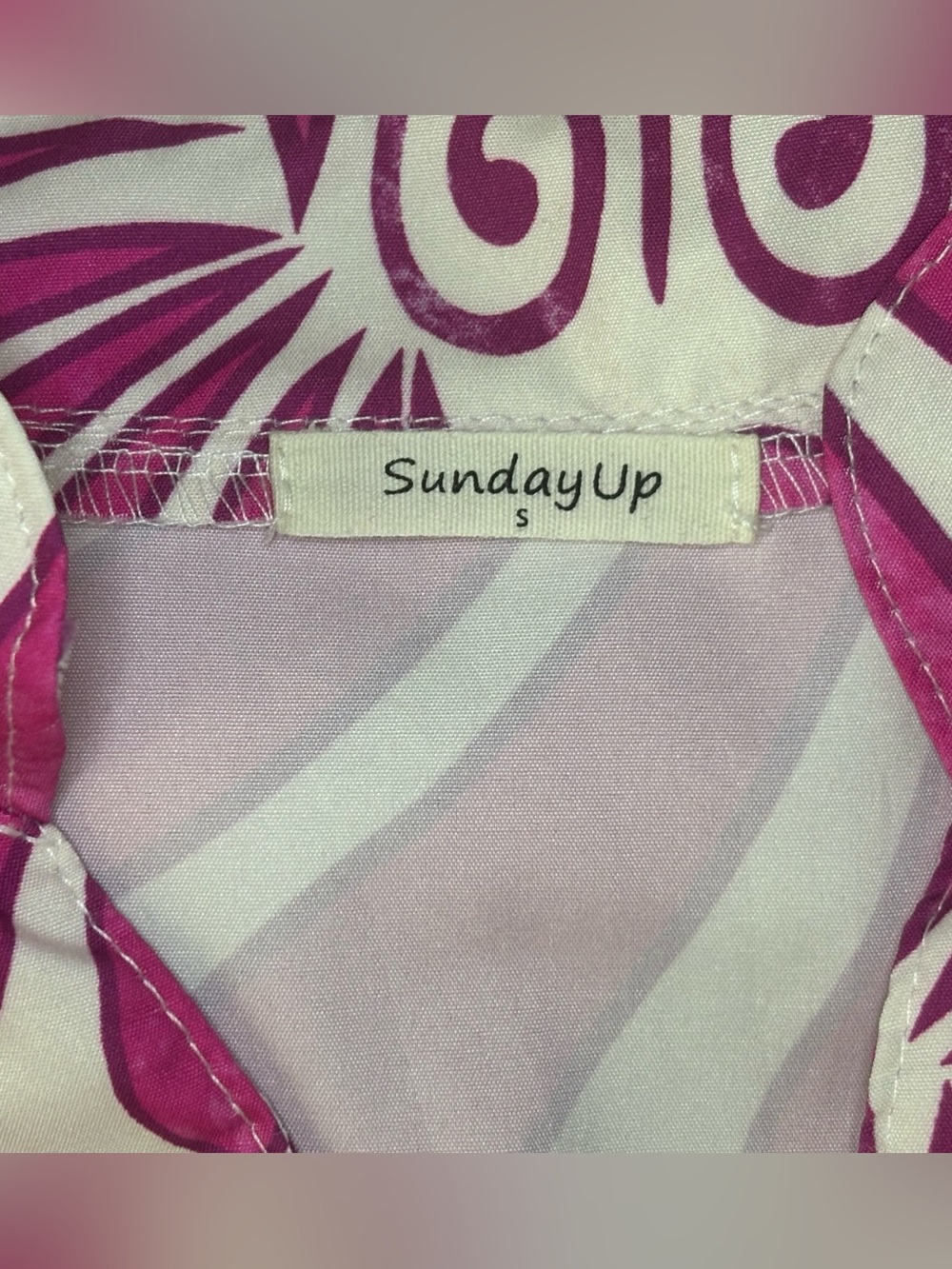 SundayUp Magenta & White Print Dress - Picture 2 of 16